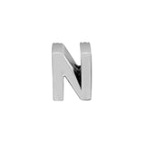 925 Silver Letter N Alphabet Beads for Charm Bracelets Jewelry Making