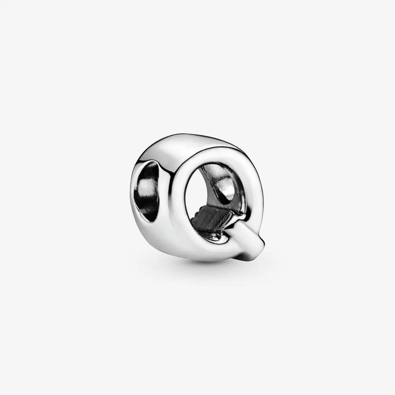 925 Silver Letter Q Alphabet Beads for Bracelets Women Jewelry Gift