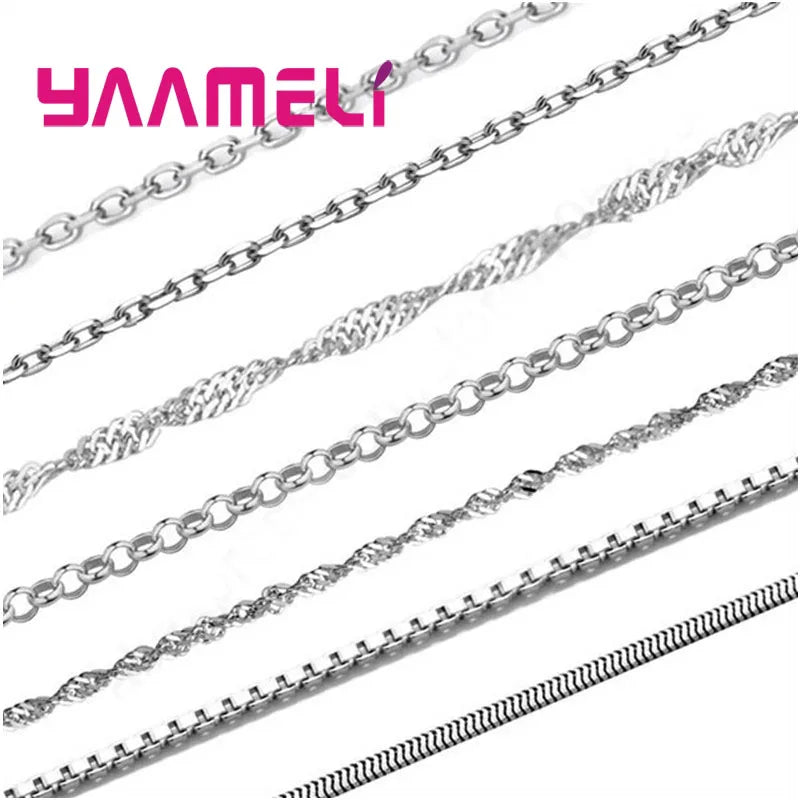925 Silver Link Chain 10 Styles Collar Necklace
