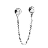 925 Silver Love Always Safety Chain Charm Bead for Bracelet