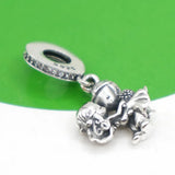 925 Sterling Silver Love Couples Doll Openwork Beads