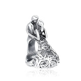 925 Sterling Silver Love Couples Doll Openwork Beads
