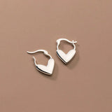 925 Silver Heart Clip-On Earrings for Women