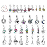 925 Silver Heart Ear Hoops Earrings For Women with Charms