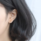 925 Sterling Silver Bow Pearl Ear Studs Sweet Style Jewelry