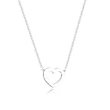 925 Silver Heart Chain Necklace for Women Wedding Fine Jewelry
