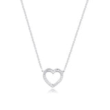 925 Silver Heart Chain Necklace for Women Wedding Fine Jewelry