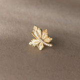 925 Silver Maple Leaf Zircon Stud Earrings Hypoallergenic Jewelry