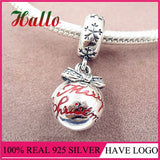 925 Silver Merry Christmas DIY Enamel Charm CZ Beads