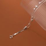 925 Sterling Silver Minimalist Beads Ball Anklet For Women Girls