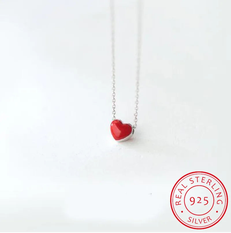 925 Sterling Silver Heart Pendant Necklace for Women Wedding Jewelry