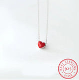 925 Sterling Silver Heart Pendant Necklace for Women Wedding Jewelry