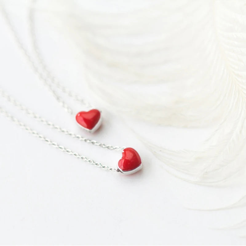 925 Sterling Silver Heart Pendant Necklace for Women Wedding Jewelry