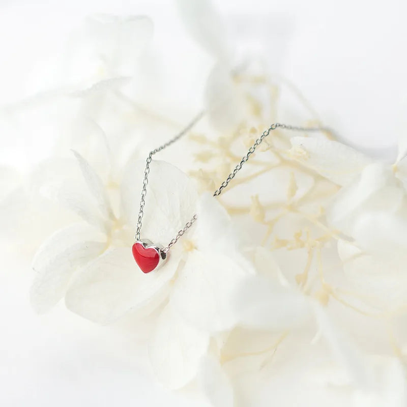 925 Sterling Silver Heart Pendant Necklace for Women Wedding Jewelry
