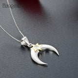 925 Silver Moon Pendant Necklaces for Women Wedding Anniversary Party