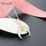 925 Silver Moon Pendant Necklaces for Women Wedding Anniversary Party