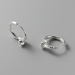 925 Silver Nail Hoop Earrings Small Huggie Hoops for Women