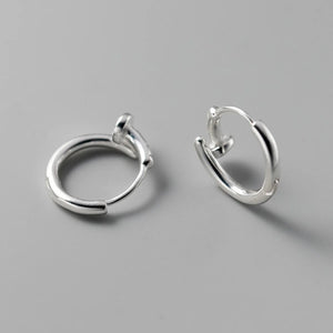 925 Silver Nail Hoop Earrings Small Huggie Hoops for Women