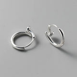 925 Silver Nail Hoop Earrings Small Huggie Hoops for Women