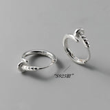 925 Silver Nail Hoop Earrings Small Huggie Hoops for Women