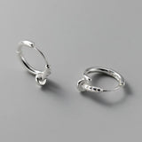 925 Silver Nail Hoop Earrings Small Huggie Hoops for Women