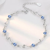 925 Sterling Silver Natural Sapphire Gemstone Bracelet for Women