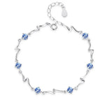 925 Sterling Silver Natural Sapphire Gemstone Bracelet for Women