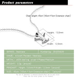 925 Silver Airplane Pendant Necklace Minimalist Charm Jewelry