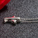 925 Silver Airplane Pendant Necklace Minimalist Charm Jewelry