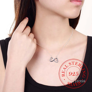 925 Silver Necklace Infinity Heart Pendant Jewelry for Women