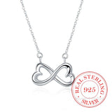 925 Silver Necklace Infinity Heart Pendant Jewelry for Women