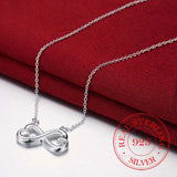 925 Silver Necklace Infinity Heart Pendant Jewelry for Women