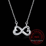 925 Silver Necklace Infinity Heart Pendant Jewelry for Women