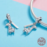 925 Silver Giraffe Charm Pendant for Bracelet Beads 3MM Jewelry