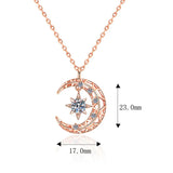925 Silver Necklace Moon Pendant For Women Anniversary Party