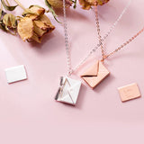 925 Silver Envelope Lover Letter Pendant Necklace for Girlfriend