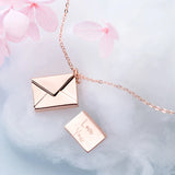 925 Silver Envelope Lover Letter Pendant Necklace for Girlfriend