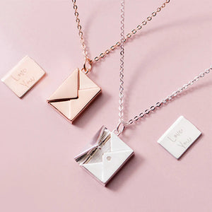 925 Silver Envelope Lover Letter Pendant Necklace for Girlfriend