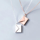 925 Silver Envelope Lover Letter Pendant Necklace for Girlfriend