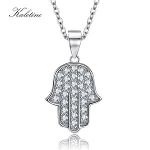 925 Sterling Silver Hamsa Hand Pendant Necklace