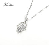 925 Sterling Silver Hamsa Hand Pendant Necklace