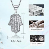 925 Sterling Silver Hamsa Hand Pendant Necklace