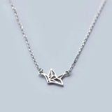 925 Silver Crane Necklace for Women Clavicle Pendant