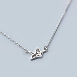 925 Silver Crane Necklace for Women Clavicle Pendant