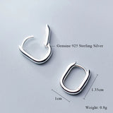 925 Silver Oval Hoop Earrings High Polished Minimalist Jewelry