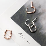 925 Silver Oval Hoop Earrings High Polished Minimalist Jewelry