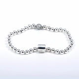 925 Sterling Silver Pan Bracelet with Crystal Ball Charm