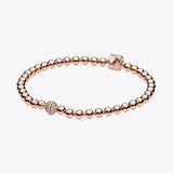 925 Silver Bead & Crystal Ball Bracelet for DIY Jewelry