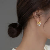 925 Silver Pearls Tassel Earrings Cloud Shape Ear Clip Ethnic Style