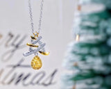 925 Silver Pendant Necklace Yellow Diamond Gemstone Wedding Jewelry